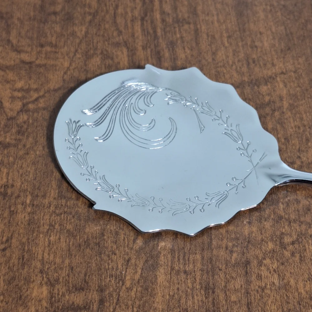 Vtg Sheffield Floraine SS Spoon Server Blue Floral Porcelain Handle England Box